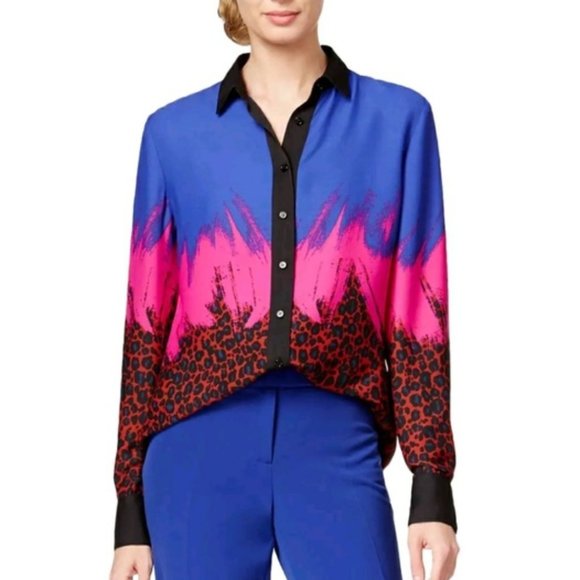 ANNE KLEIN | Multicolour Long Sleeve Blouse | Size 16 - Picture 2 of 16